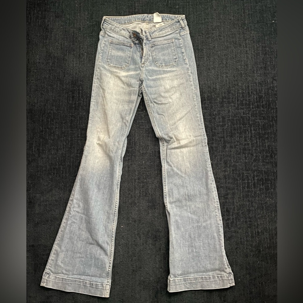 H&M Flared Light Blue Jeans Wide Leg Sz 29